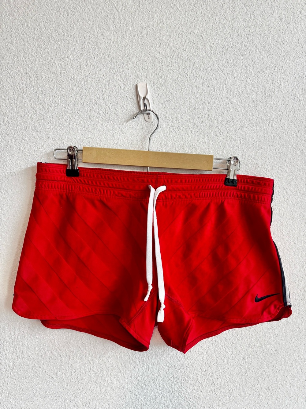 Nike Red Women's Athletic Shorts with Contrast Drawstring